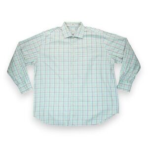 Peter Millar Men's XXL Dress Shirt Plaid Pattern Button-Up‎ Long Sleeve